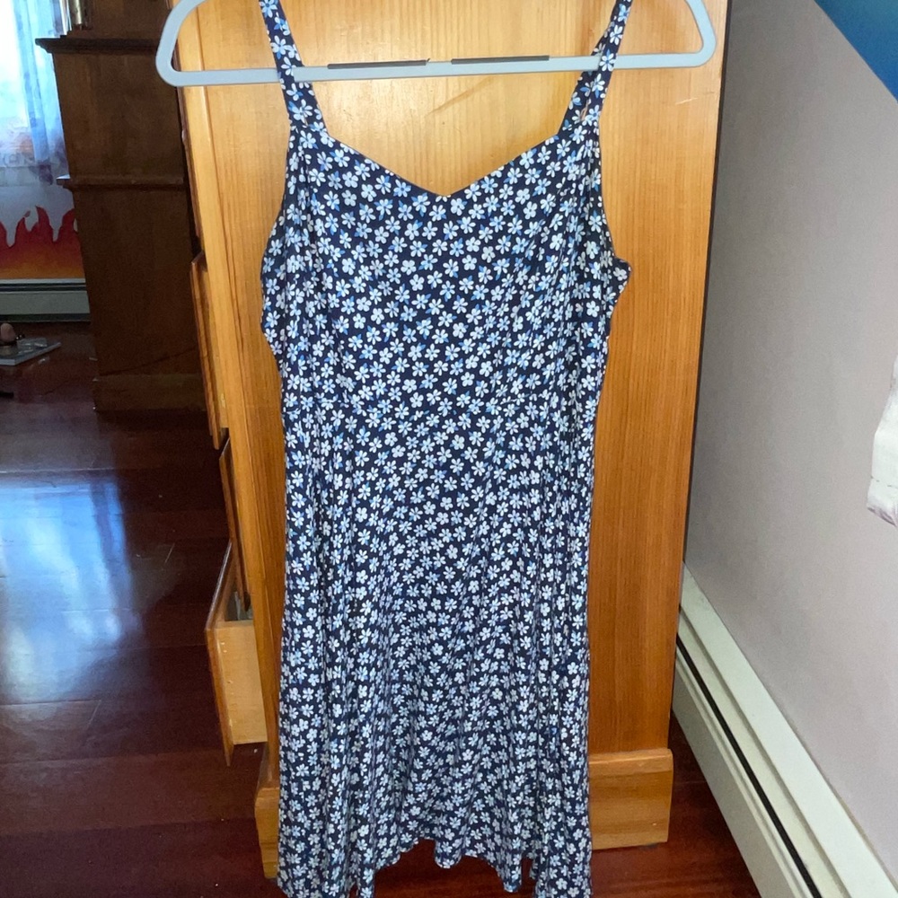 3 dresses barley worn.Blue with flowers,blue stripes and cream color with flower